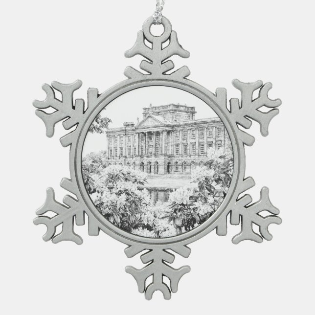 Die Gründe in Pemberley - Schneeflocken Zinn-Ornament (Vorderseite)