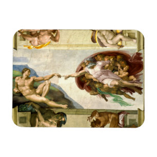 Die Gründung von Adam durch Michelangelo Kunst Magnet