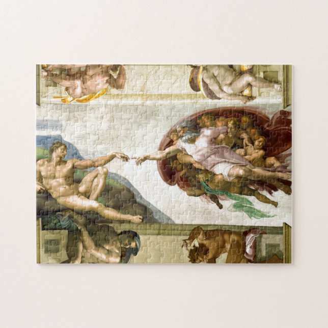 Die Gründung von Adam durch Michelangelo Kunst Puzzle (Horizontal)