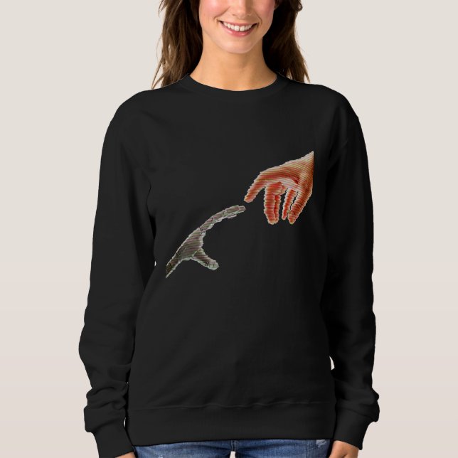 Die Gründung von Adam durch Michelangelo Robot han Sweatshirt (Vorderseite)