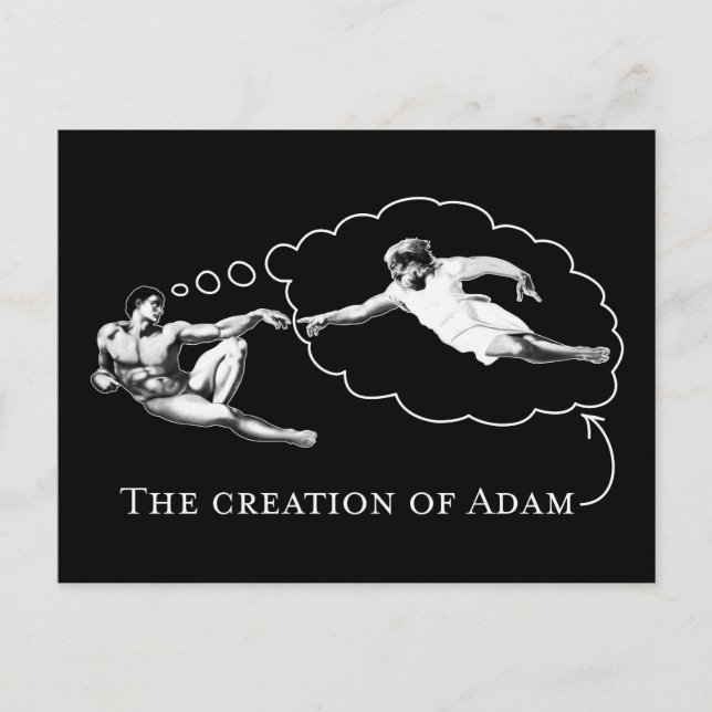 Die Gründung von Adam (Gott) Postkarte (Vorderseite)