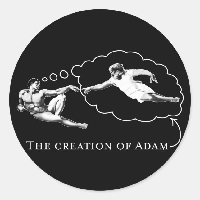 Die Gründung von Adam (Gott) Runder Aufkleber (Vorderseite)