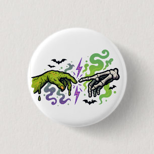 Die Gründung von Adam - Halloween Cartoon Parody Button