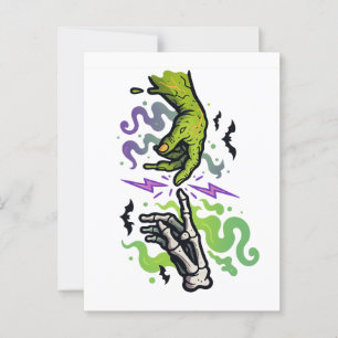 Die Gründung von Adam - Halloween Cartoon Parody Postkarte