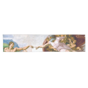 Die Gründung von Adam, Michelangelo Kurzer Tischläufer