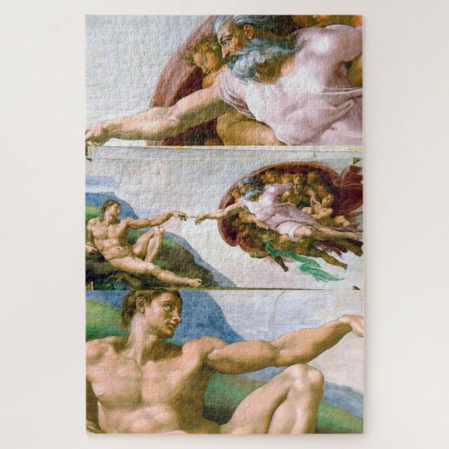 Die Gründung von Adam, Michelangelo Puzzle (Vertikal)