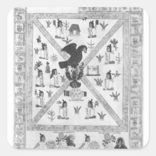 Die Gründung von Tenochtitlan Quadratischer Aufkleber