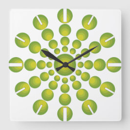 Die Grüne der 70er Jahre Quadratische Wanduhr