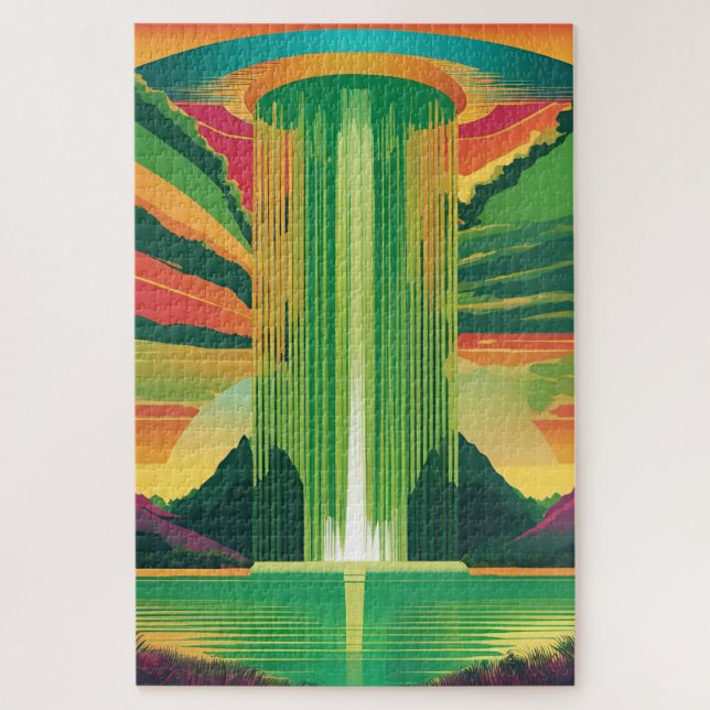 Die grüne Farbe von Pop Art in einer Landschaft Puzzle (Vertikal)