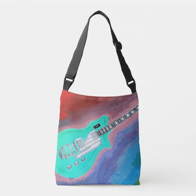 Die grüne Gitarrendecke Tragetaschen Mit Langen Trägern (Vorderseite)