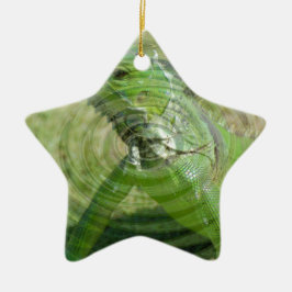 Die grüne Iguana Keramikornament