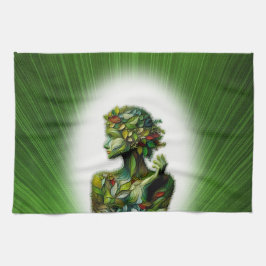 Die grüne Lady Geschirrtuch