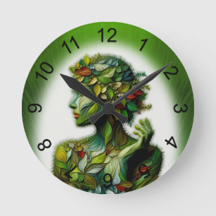 Die grüne Lady Runde Wanduhr