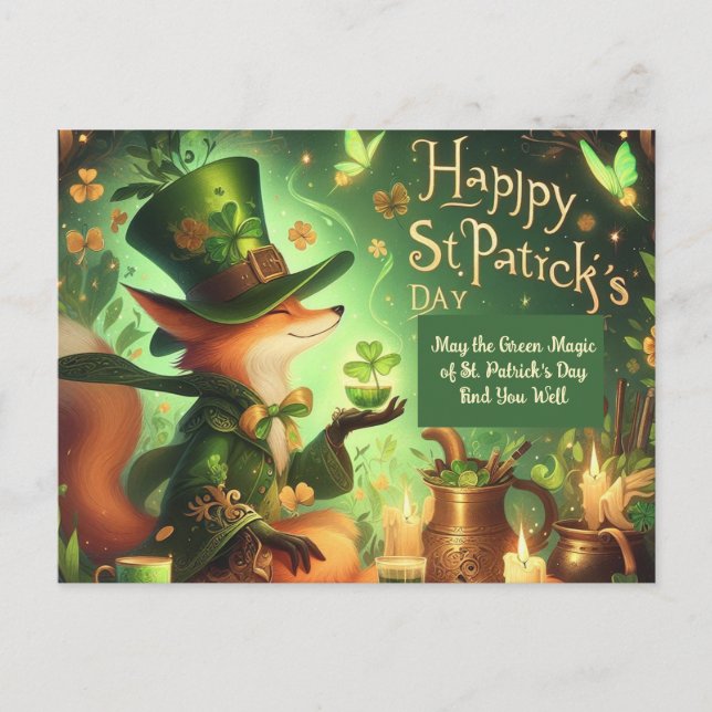 Die grüne Magie des St. Patrick's Day Postkarte (Vorderseite)