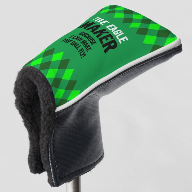 Die grüne Raute des Adlermachers Golf Headcover (3/4 Vorderseite)