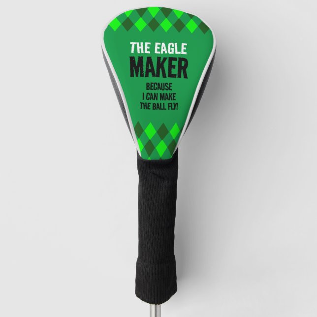 Die grüne Raute des Adlermachers Golf Headcover (Vorderseite)