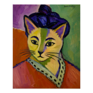 Die Grüne Streifenkatze – Fauvistischer, Matisse-i Poster