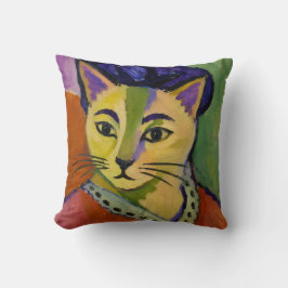 Die Grüne Streifenkatze – Fauvistischer Matisse-In Kissen