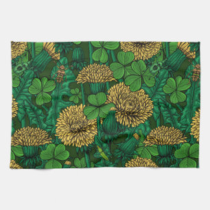 Die grüne und gelbe Wiese Geschirrtuch