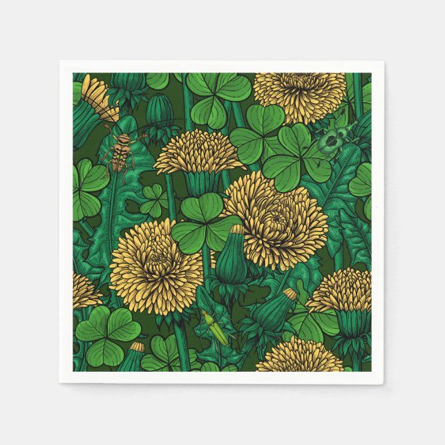 Die grüne und gelbe Wiese Serviette (Vorderseite)