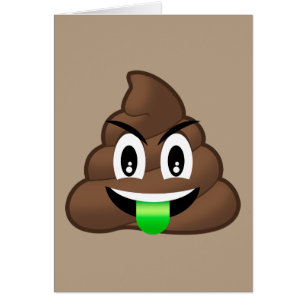 Die grüne verrückte Zunge kacken Emoji