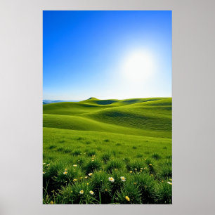 Die grünen Hügel im Frühjahr Poster
