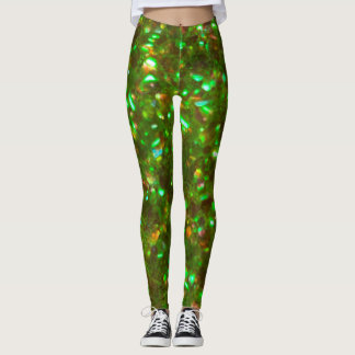 Die grünen Leggings des Glitzer Glitz sind für Sie