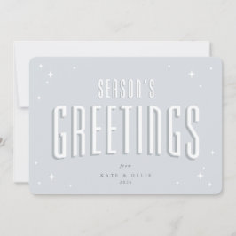 Die Grüße der blauen Jahreszeit Retro Stars flach Feiertagskarte