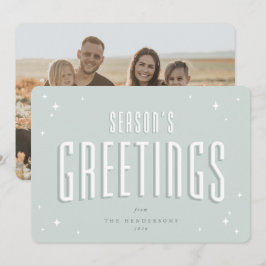 Die Grüße der blauen Jahreszeit Retro-Stars-Foto Feiertagskarte