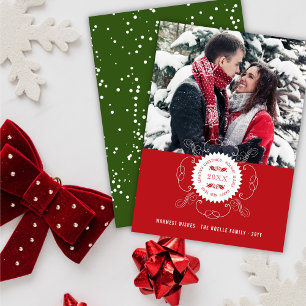 Die Grüße der Jahreszeit glücklich Neujahr Rotes S Feiertagskarte