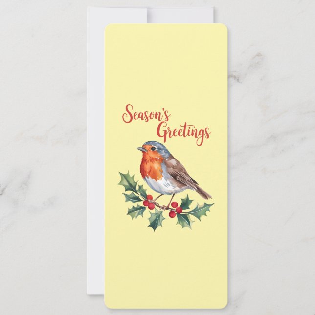 Die Grüße der Jahreszeit von fröhlichem Robin Karte (Vorderseite)