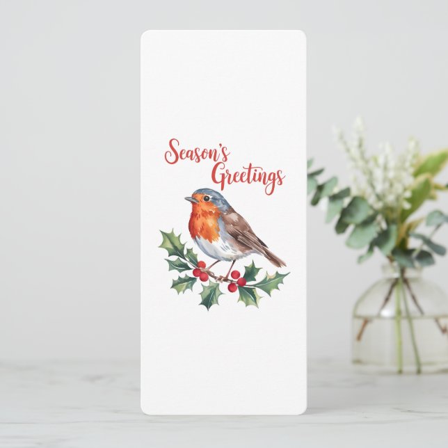 Die Grüße der Jahreszeit von fröhlichem Robin Karte (Stehend Vorderseite)