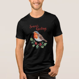 Die Grüße der Jahreszeit von fröhlichem Robin Tri-Blend Shirt