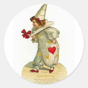 Die Grüße der Liebe - Vintager Valentineaufklebe Runder Aufkleber