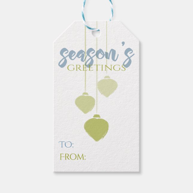 Die Grüße der Modernen Saison Minimal Holiday Baub Geschenkanhänger (Vorderseite)