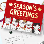 Die Grüße der Saison Funny Niedlich Cats Caroling Folien Feiertagspostkarte<br><div class="desc">Carol der Katzen. 'Das ist die Jahreszeit,  um miowy zu sein! meow meow meow.. meow meow meow meow MEOW! Abrufbar unter: http://www.zazzle.com/selectpartysupplies</div>