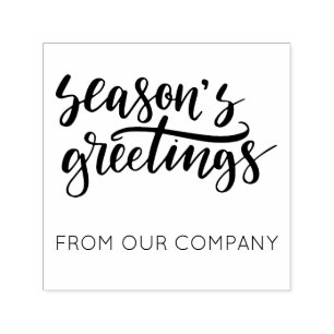 Die Grüße der Saison - gebürstetes Typografie-Gesc Permastempel