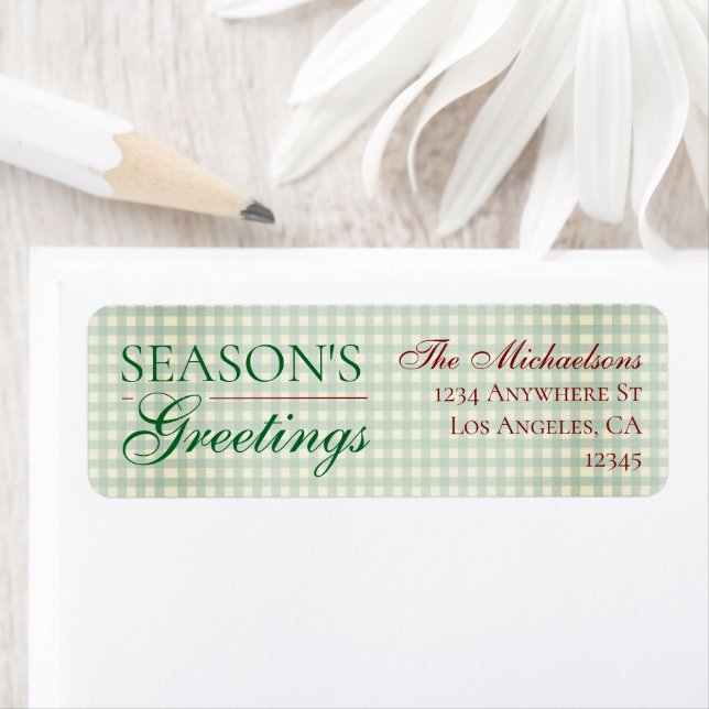 Die Grüße der Saison Gingham Weihnachten (Insitu)