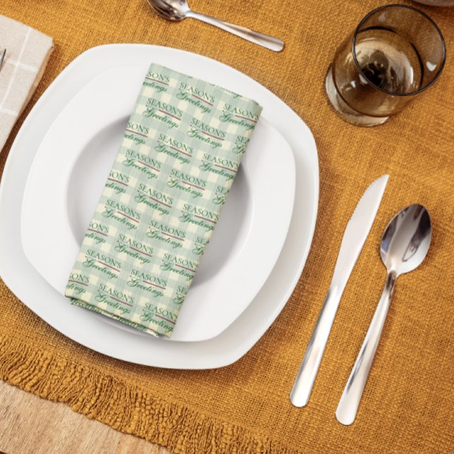 Die Grüße der Saison Gingham Weihnachten Geschirrtuch (Von Creator hochgeladen)