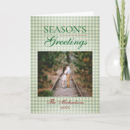 Die Grüße der Saison Gingham Weihnachten Karte