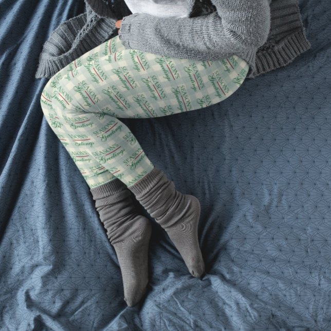 Die Grüße der Saison Gingham Weihnachten Leggings (Von Creator hochgeladen)