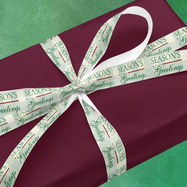 Die Grüße der Saison Gingham Weihnachten Satinband (Von Creator hochgeladen)