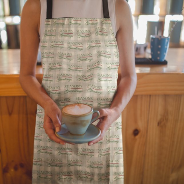 Die Grüße der Saison Gingham Weihnachten Schürze (Von Creator hochgeladen)