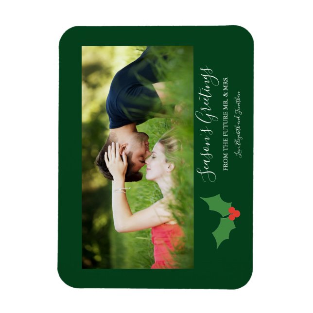 Die Grüße der Saison Holly Verlobt Couple Magnet (Vertikal)
