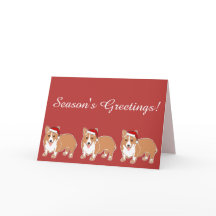 Die Grüße der Saison Merry Corgi Hunde Grußkarte