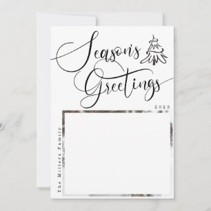 Die Grüße der Saison Moderne 2-Foto-Ferienkarte Einladung