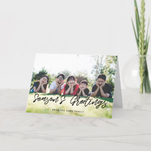 Die Grüße der Saison Moderne Schwarze Typografie Feiertagskarte