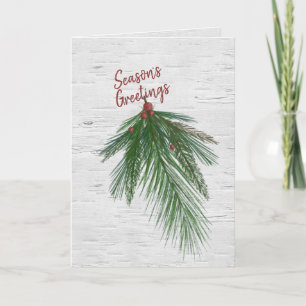 Die Grüße der Saison pine on Birch Feiertagskarte