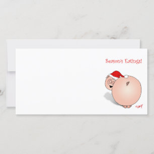 Die Grüße der Saison (Prügel) Schweinefleisch Cart Feiertagskarte