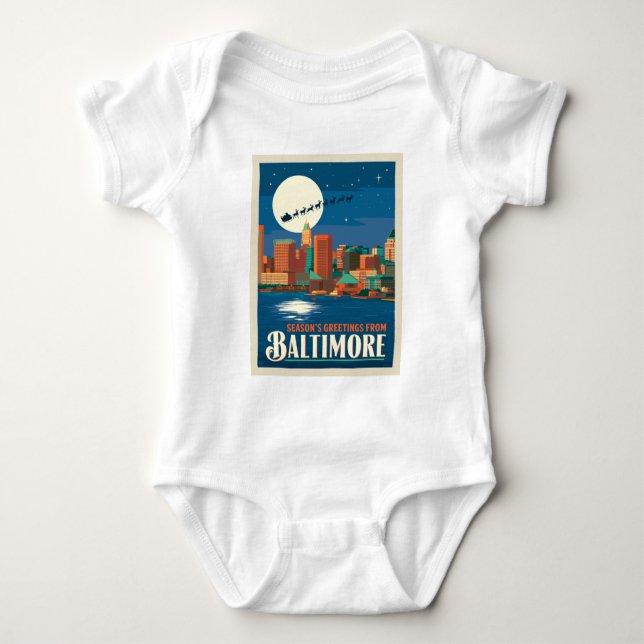 Die Grüße der Saison von Baltimore Baby Strampler (Vorderseite)